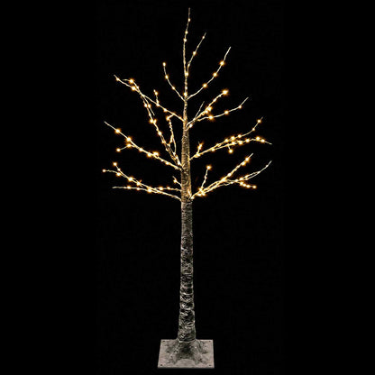 Snow-Covered LED Christmas Tree Brown 22 x 22 x 120 cm Plastic