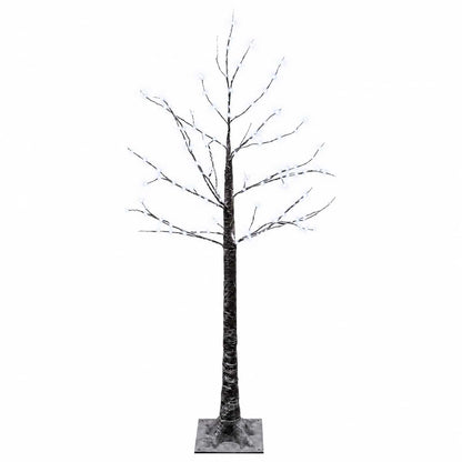 Snow-Covered LED Christmas Tree Brown 22 x 22 x 120 cm Plastic