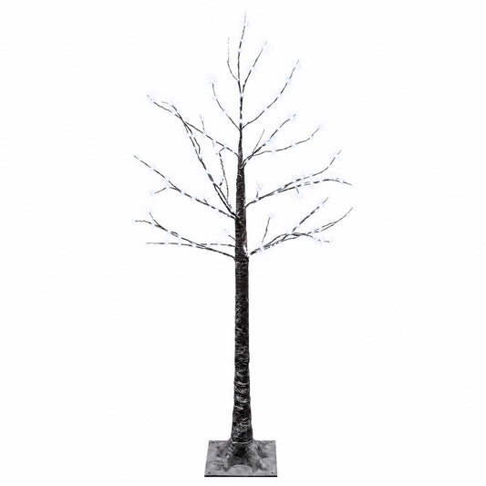 Snow-Covered LED Christmas Tree Brown 22 x 22 x 120 cm Plastic