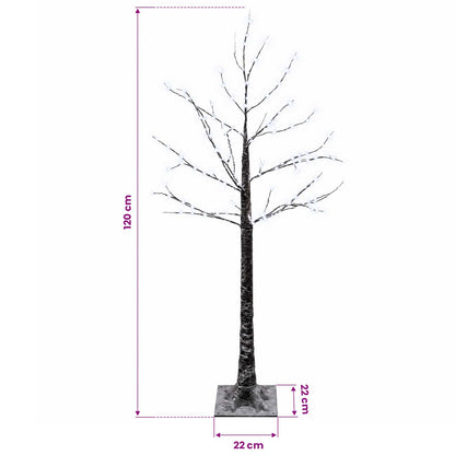 Snow-Covered LED Christmas Tree Brown 22 x 22 x 120 cm Plastic