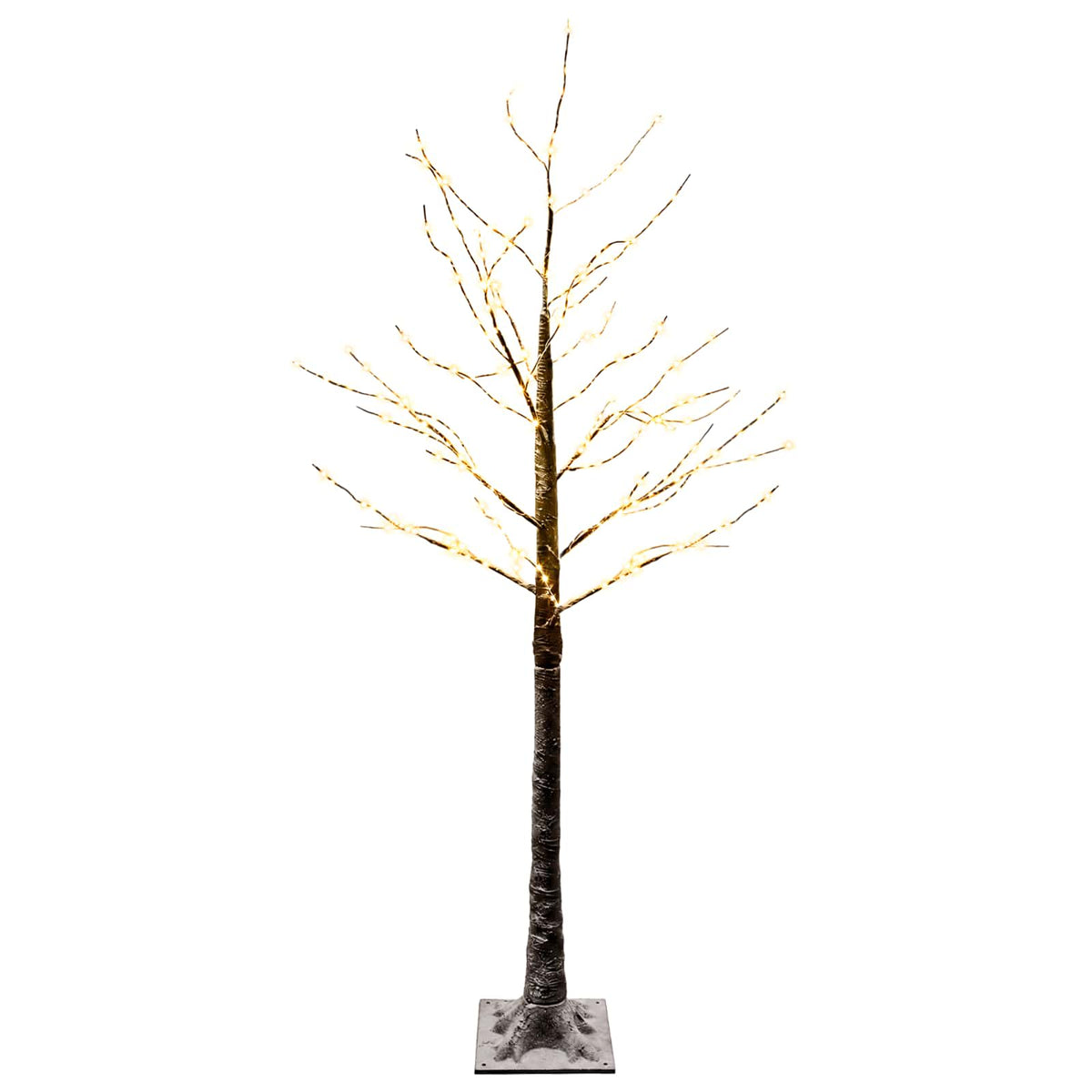 Snow-Covered LED Christmas Tree Brown 22 x 22 x 150 cm Plastic