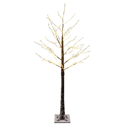 Snow-Covered LED Christmas Tree Brown 22 x 22 x 150 cm Plastic