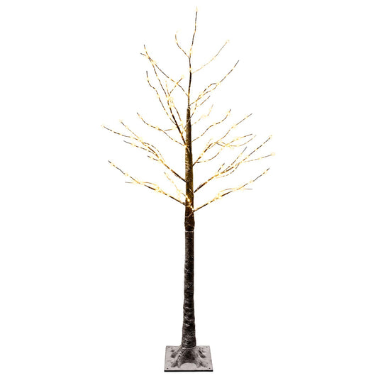 Snow-Covered LED Christmas Tree Brown 22 x 22 x 150 cm Plastic