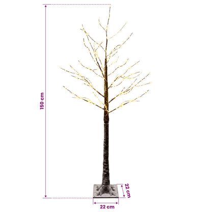 Snow-Covered LED Christmas Tree Brown 22 x 22 x 150 cm Plastic