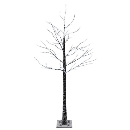 Snow-Covered LED Christmas Tree Brown 22 x 22 x 150 cm Plastic