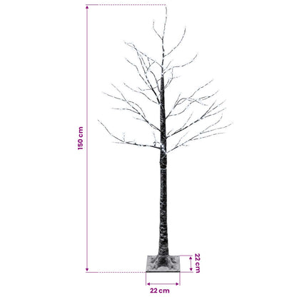 Snow-Covered LED Christmas Tree Brown 22 x 22 x 150 cm Plastic