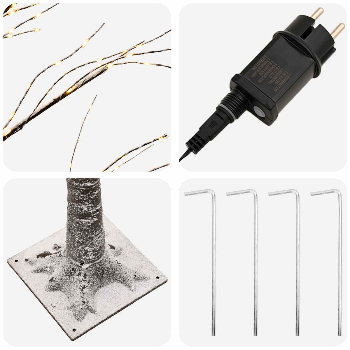 Snow-Covered LED Christmas Tree Brown 22 x 22 x 180 cm Plastic