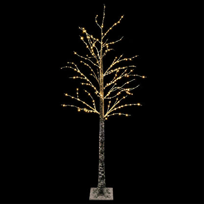 Snow-Covered LED Christmas Tree Brown 22 x 22 x 180 cm Plastic
