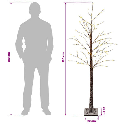 Snow-Covered LED Christmas Tree Brown 22 x 22 x 180 cm Plastic