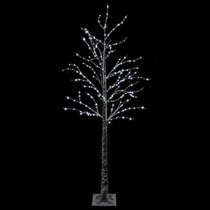 Snow-Covered LED Christmas Tree Brown 22 x 22 x 180 cm Plastic
