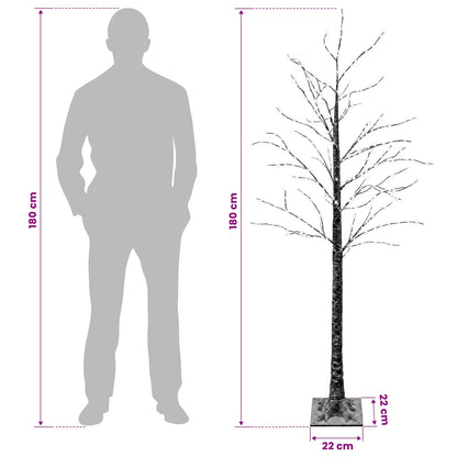 Snow-Covered LED Christmas Tree Brown 22 x 22 x 180 cm Plastic