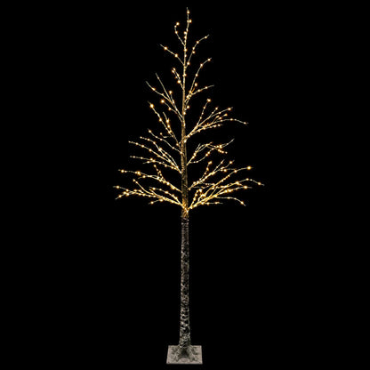 Snow-Covered LED Christmas Tree Brown 25 x 25 x 210 cm Plastic