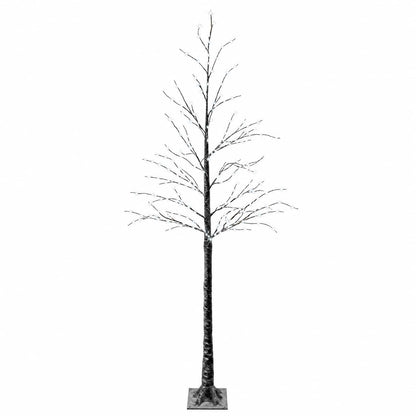 Snow-Covered LED Christmas Tree Brown 25 x 25 x 210 cm Plastic