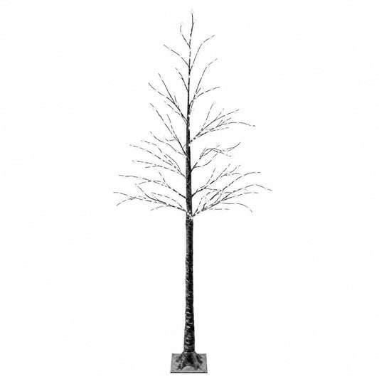 Snow-Covered LED Christmas Tree Brown 25 x 25 x 210 cm Plastic
