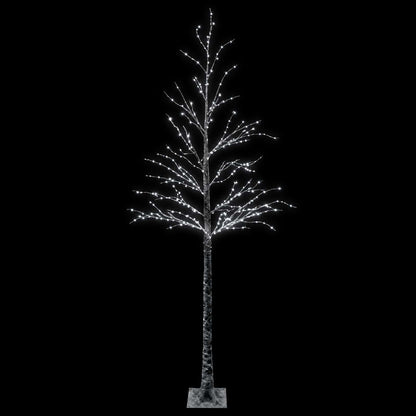 Snow-Covered LED Christmas Tree Brown 25 x 25 x 210 cm Plastic
