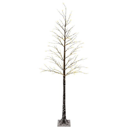 Snow-Covered LED Christmas Tree Brown 25 x 25 x 240 cm Plastic