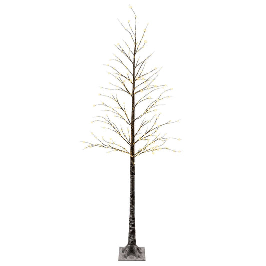 Snow-Covered LED Christmas Tree Brown 25 x 25 x 240 cm Plastic
