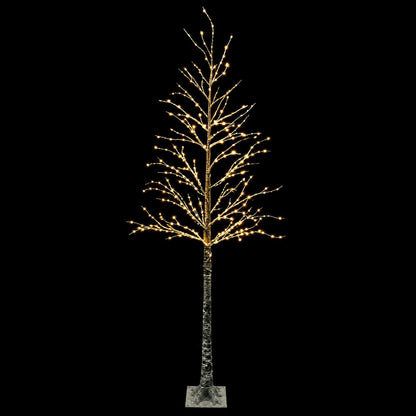 Snow-Covered LED Christmas Tree Brown 25 x 25 x 240 cm Plastic