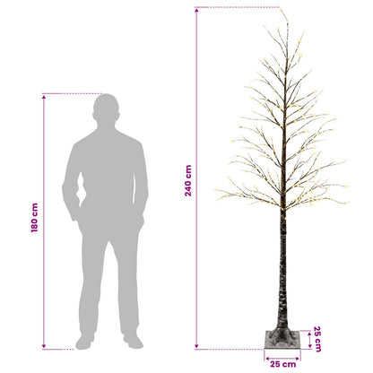 Snow-Covered LED Christmas Tree Brown 25 x 25 x 240 cm Plastic