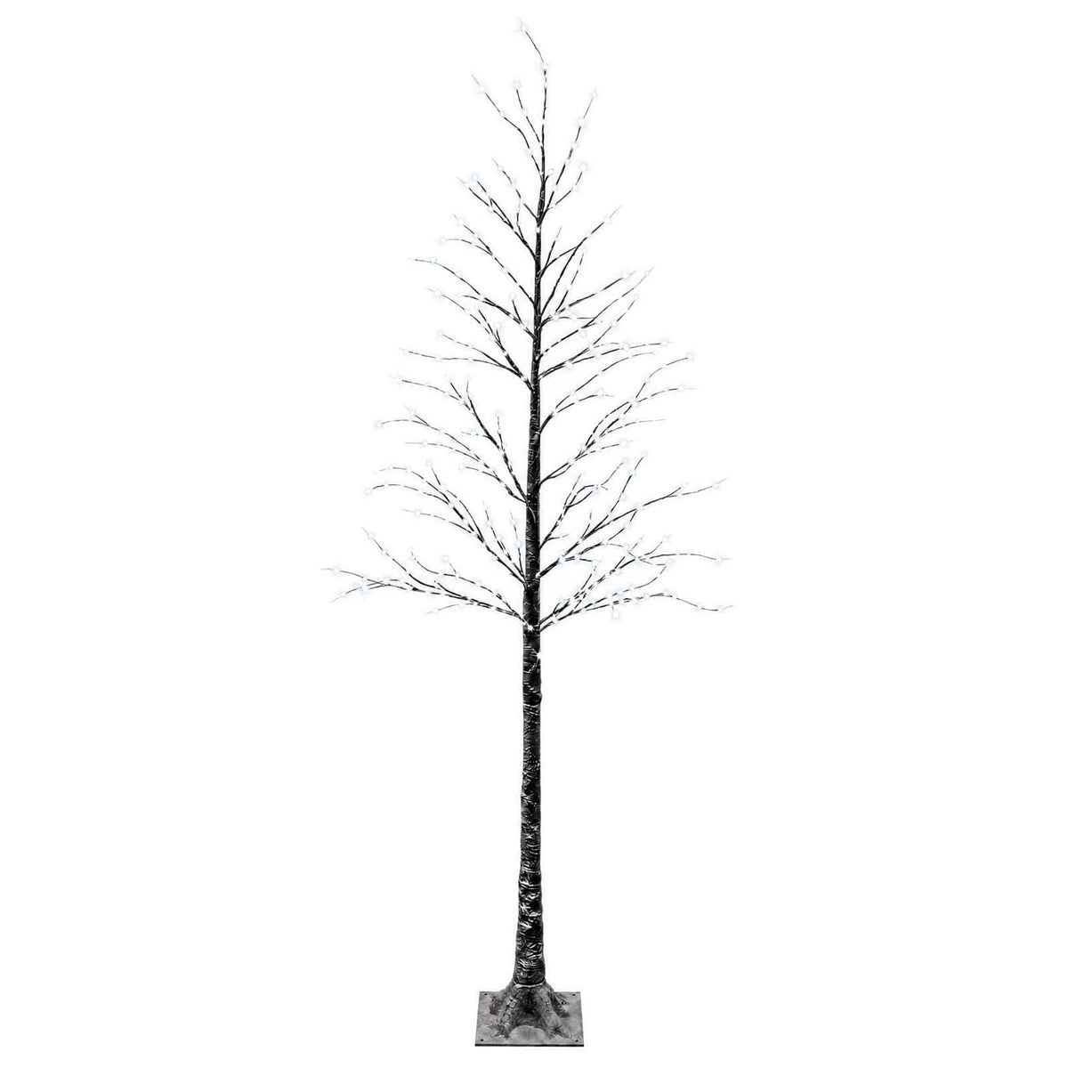 Snow-Covered LED Christmas Tree Brown 25 x 25 x 240 cm Plastic