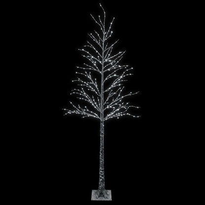 Snow-Covered LED Christmas Tree Brown 25 x 25 x 240 cm Plastic
