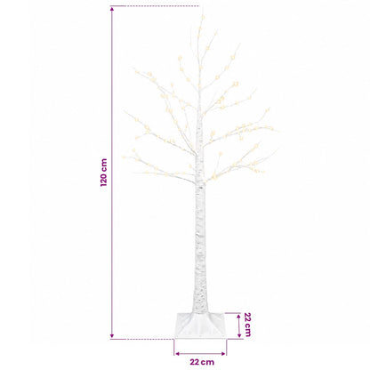 Birch Christmas Tree White 22 x 22 x 120 cm Plastic 174 LEDs