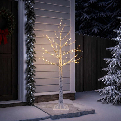 Birch Christmas Tree White 22 x 22 x 150 cm Plastic 232 LEDs