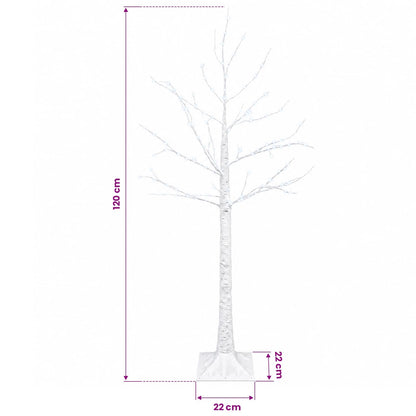 Birch Christmas Tree White 22 x 22 x 120 cm Plastic 174 LEDs