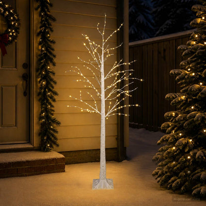 Birch Christmas Tree White 22 x 22 x 180 cm Plastic 319 LEDs