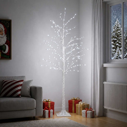Birch Christmas Tree White 22 x 22 x 180 cm Plastic 319 LEDs