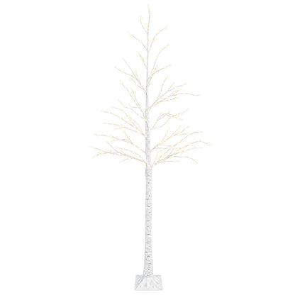 Birch Christmas Tree White 25 x 25 x 210 cm Plastic 406 LEDs