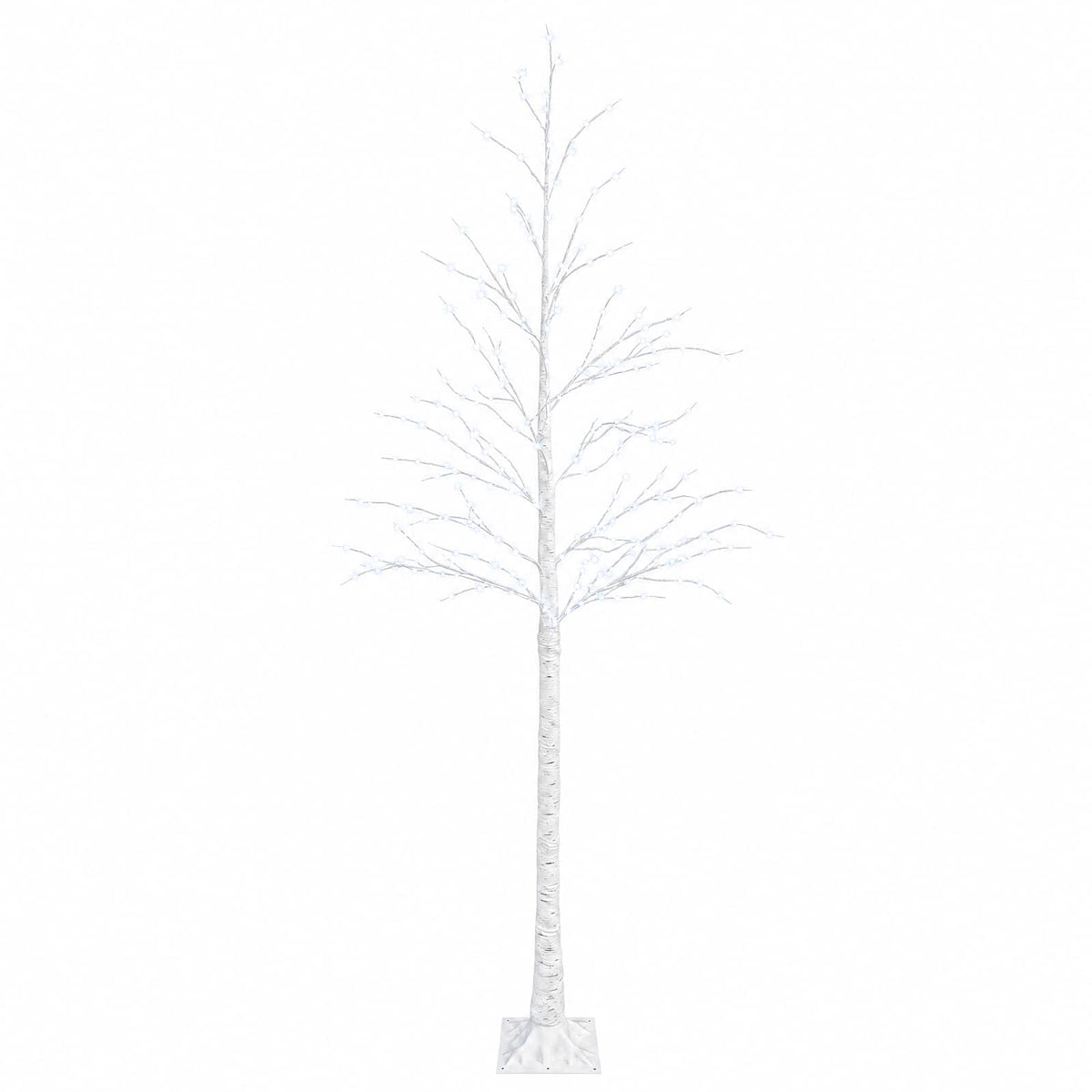 Birch Christmas Tree White 25 x 25 x 210 cm Plastic 406 LEDs