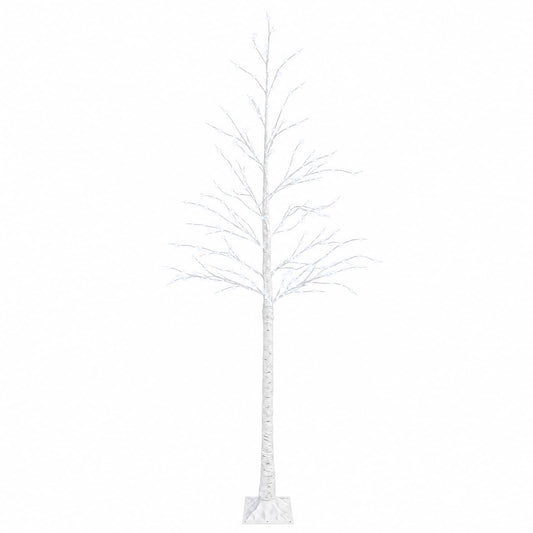 Birch Christmas Tree White 25 x 25 x 210 cm Plastic 406 LEDs