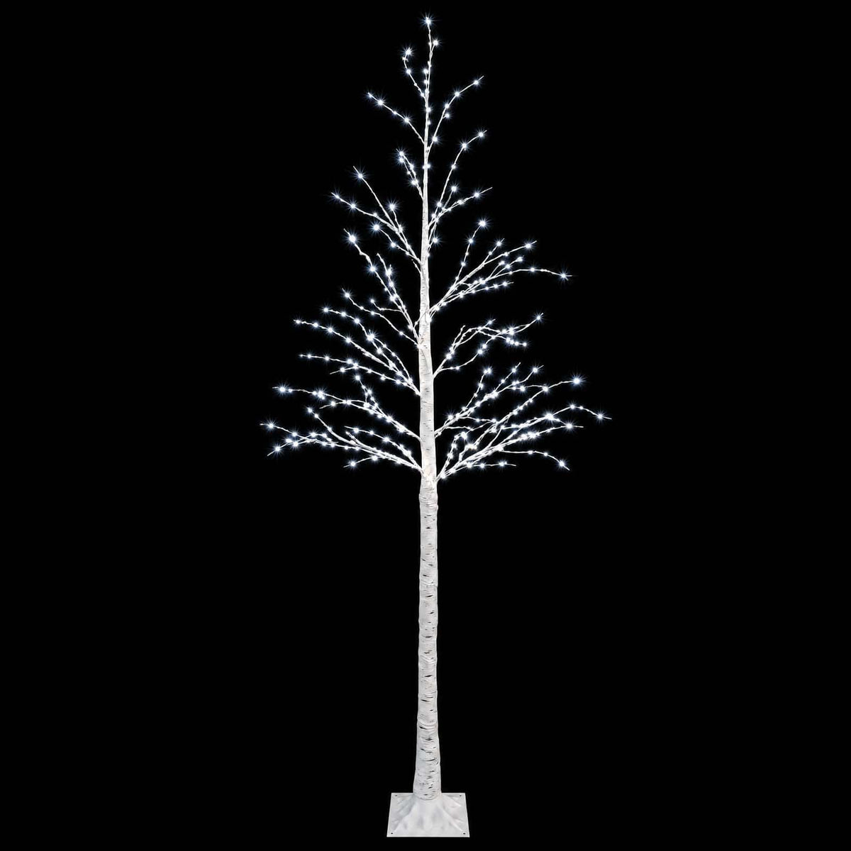 Birch Christmas Tree White 25 x 25 x 210 cm Plastic 406 LEDs