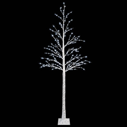 Birch Christmas Tree White 25 x 25 x 210 cm Plastic 406 LEDs