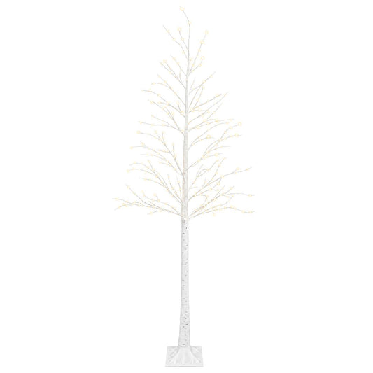 Birch Christmas Tree White 25 x 25 x 240 cm Plastic 493 LEDs