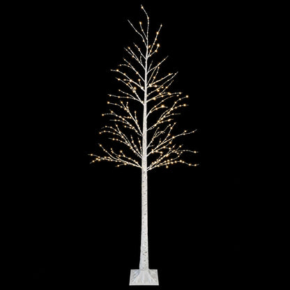 Birch Christmas Tree White 25 x 25 x 240 cm Plastic 493 LEDs
