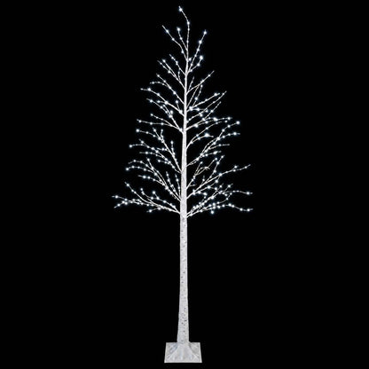 Birch Christmas Tree White 25 x 25 x 240 cm Plastic 493 LEDs