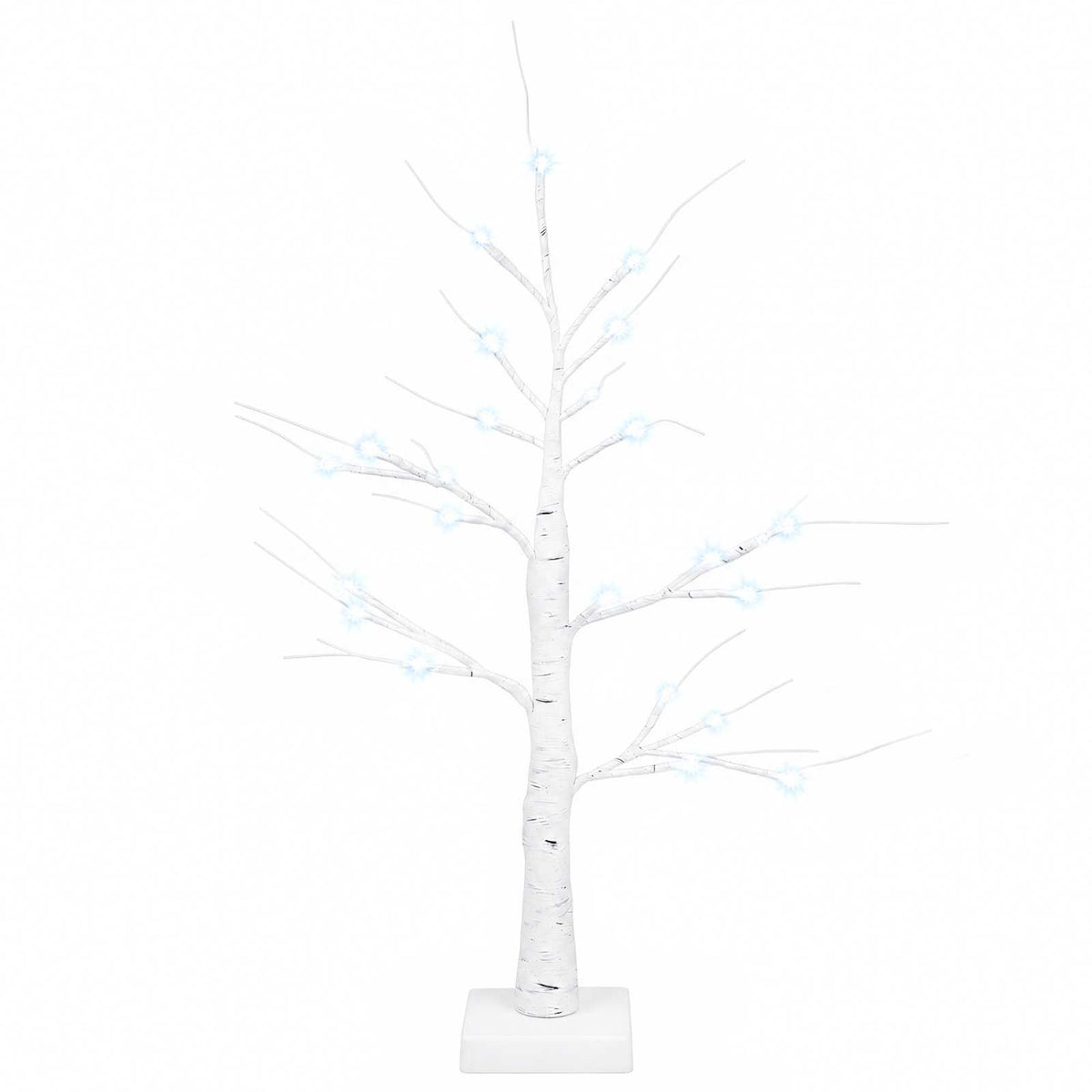 LED Birch Christmas Tree 2 pcs White 10 x 10 x 58 cm Plastic