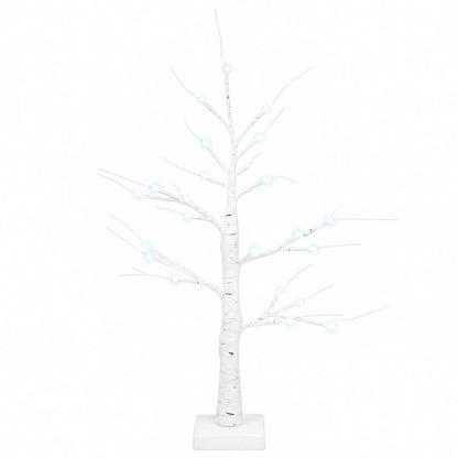LED Birch Christmas Tree 2 pcs White 10 x 10 x 58 cm Plastic
