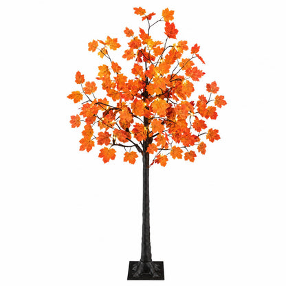 LED Maple Christmas Tree Brown 120 cm Plastic 48 LEDs