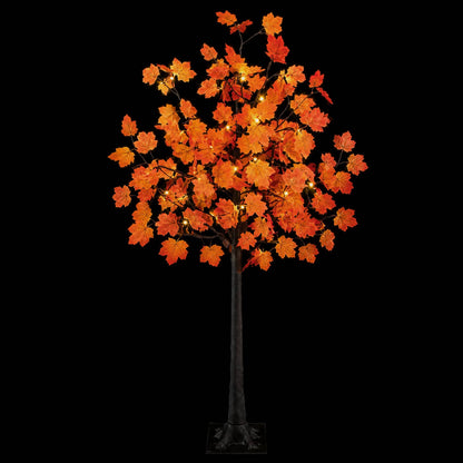 LED Maple Christmas Tree Brown 120 cm Plastic 48 LEDs