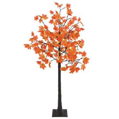 LED Maple Christmas Tree Brown 150 cm Plastic 96 LEDs