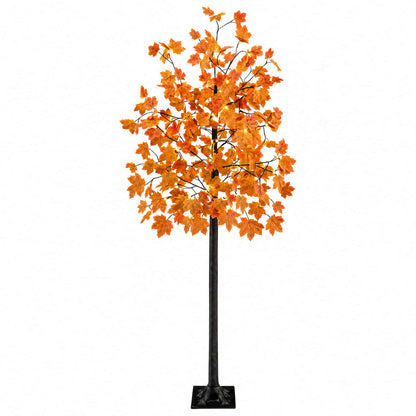 LED Maple Christmas Tree Brown 210 cm Plastic 144 LEDs