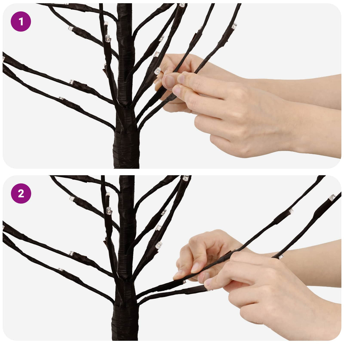 LED Christmas Tree Black 150 cm Steel 140 LEDs