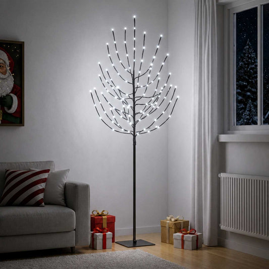 LED Christmas Tree Black 20 x 20 x 180 cm Steel 160 LEDs