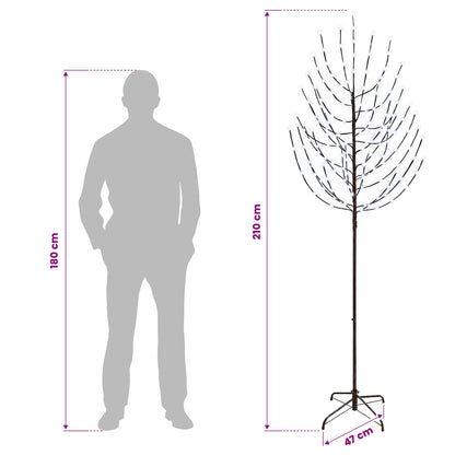 LED Christmas Tree Black 210 cm Steel 180 LEDs