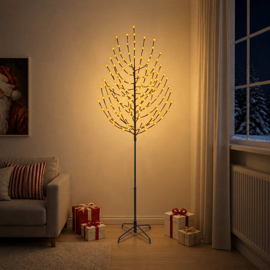 LED Christmas Tree Black 47 x 240 cm Steel 220 LEDs