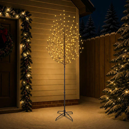LED Christmas Tree Black 47 x 240 cm Steel 220 LEDs