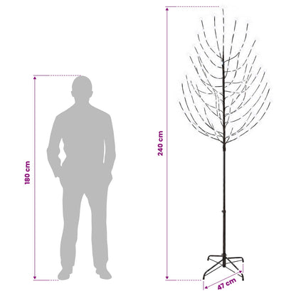 LED Christmas Tree Black 240 cm Steel 220 LEDs